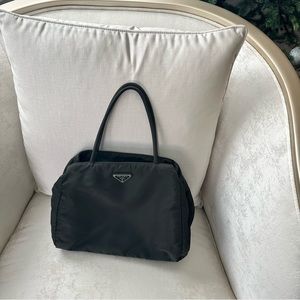 90s Vintage Prada Triangle City Tessuto Nylon Tote Bag